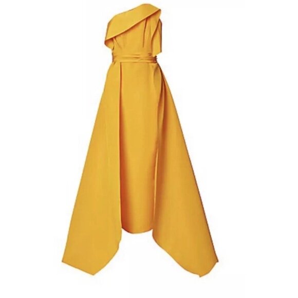 Carolina Herrera Fan Pleat Column Gown - Picture 2 of 9